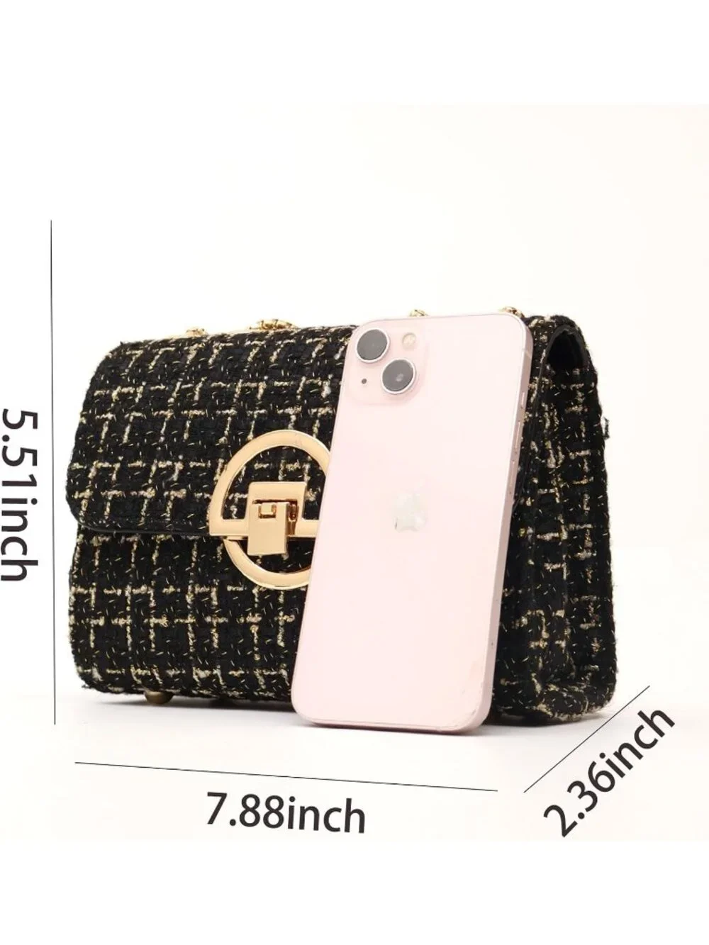 👜Women's Black Travel Shoulder Bag Chain Quilted Crossbody Evening Clutch